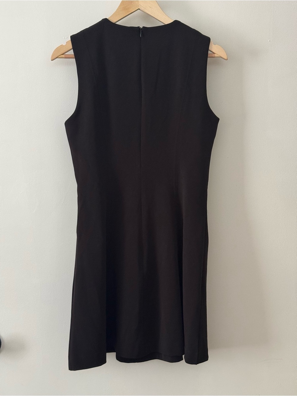 Zara Black Sleeveless Shift Dress Minimalist Knee Length Career Chic Medium - Picture 2 of 4